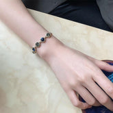 Bracelet Korean Crystal Flower Cubic Zirconia Pendant Shiny Rhinestone Bangle